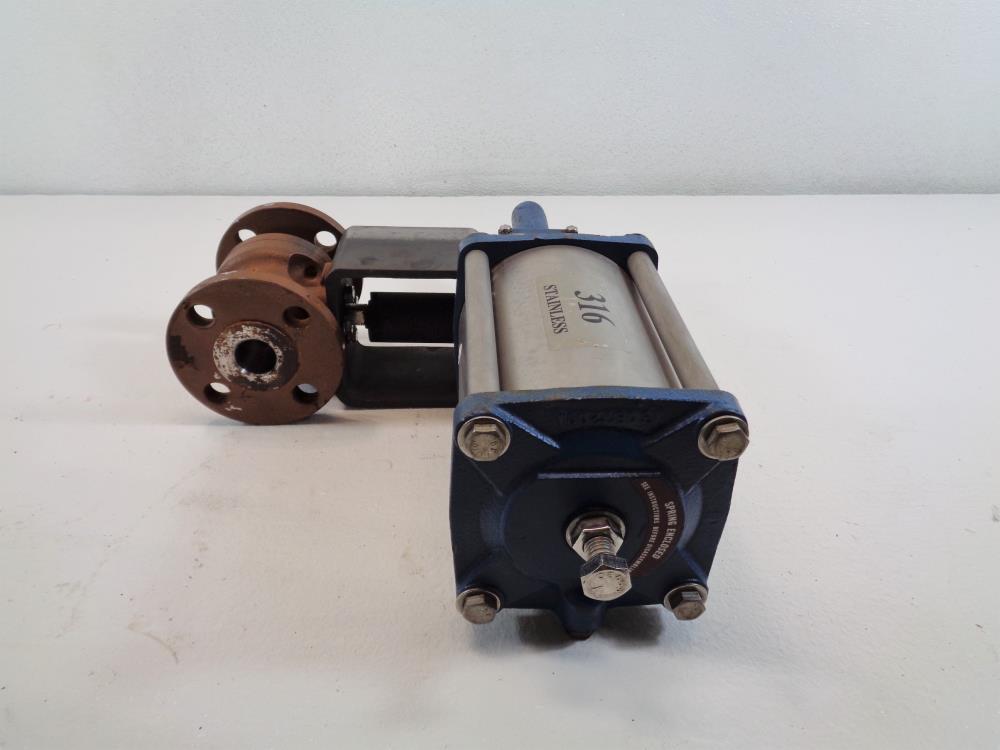 KF 1" 150# WCB 2-Piece WCB Ball Valve, Raised Face, w/ Morin Actuator